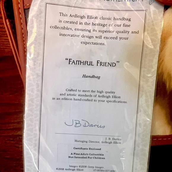 Ainsley Elliott Bradford Exchange collectible golden retriever dog purse bag - Picture 3 of 9